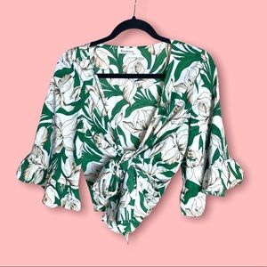 Floral wrap top